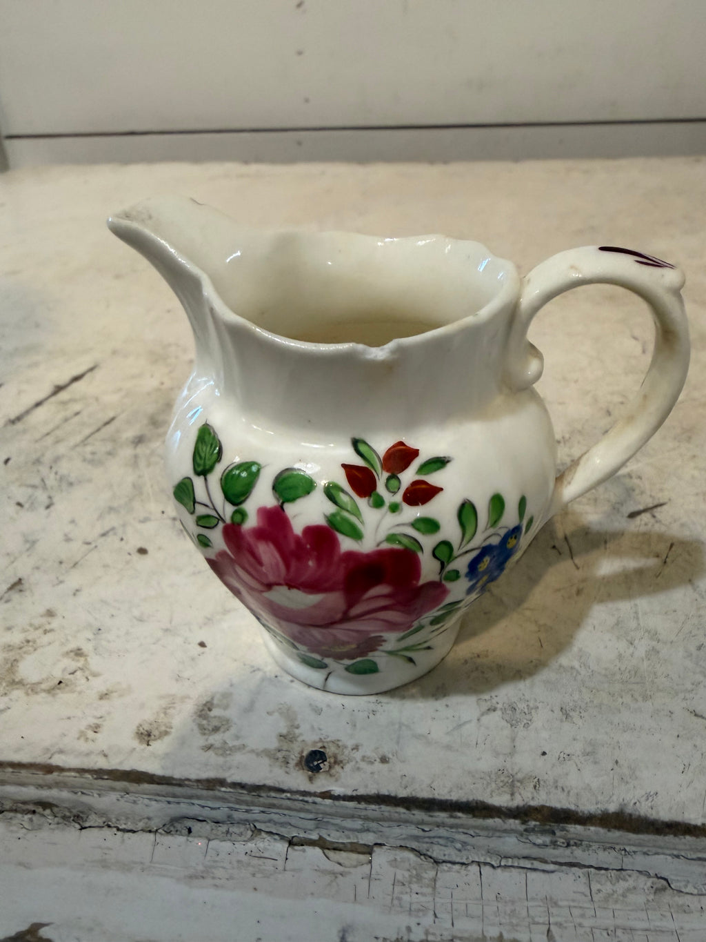 Vintage Hand Painted Floral Creamer - has small chip as pictured