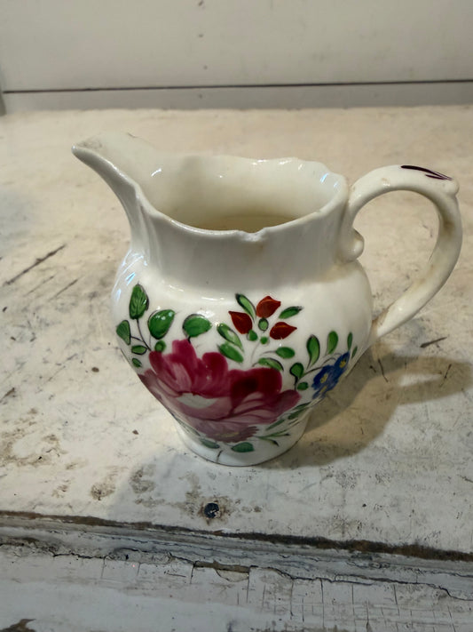 Vintage Hand Painted Floral Creamer - has small chip as pictured