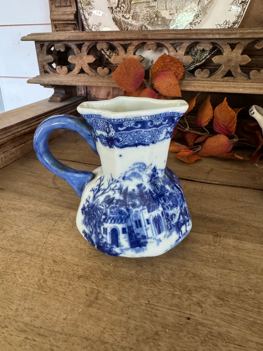 Vintage blue and white Victoria ironstone English Pitcher / Creamer