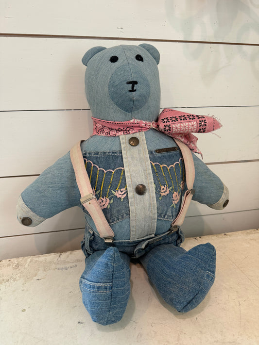Handmade Jean teddy bear