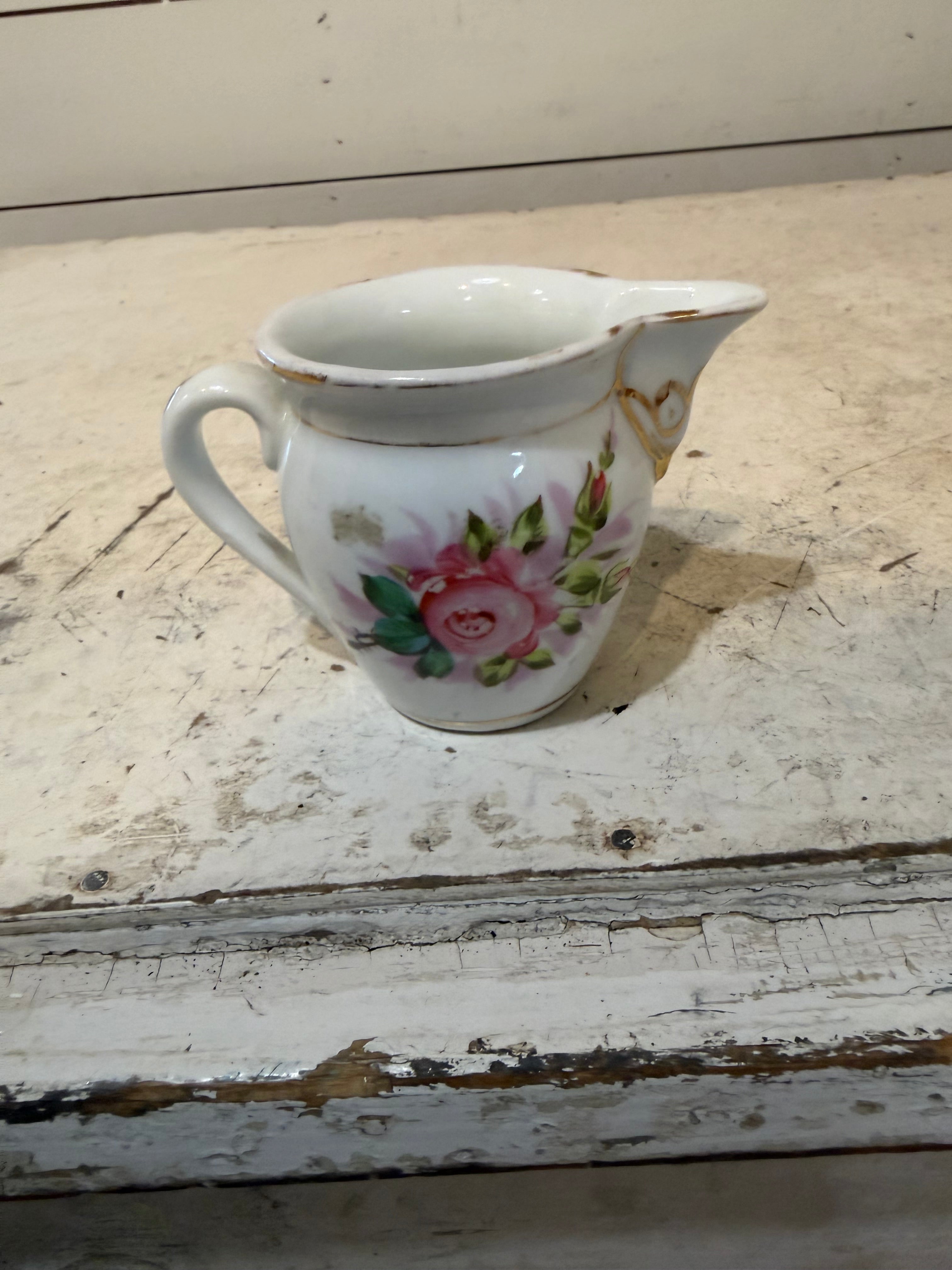 Hand painted Pink Floral Creamer