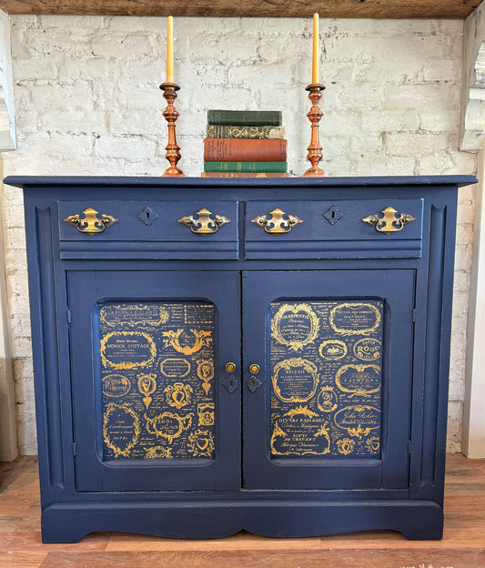 Antique Navy & Gold Buffet