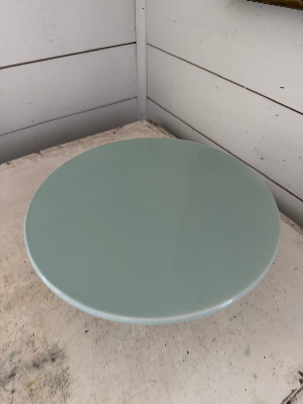 Ceramic blue cake plate