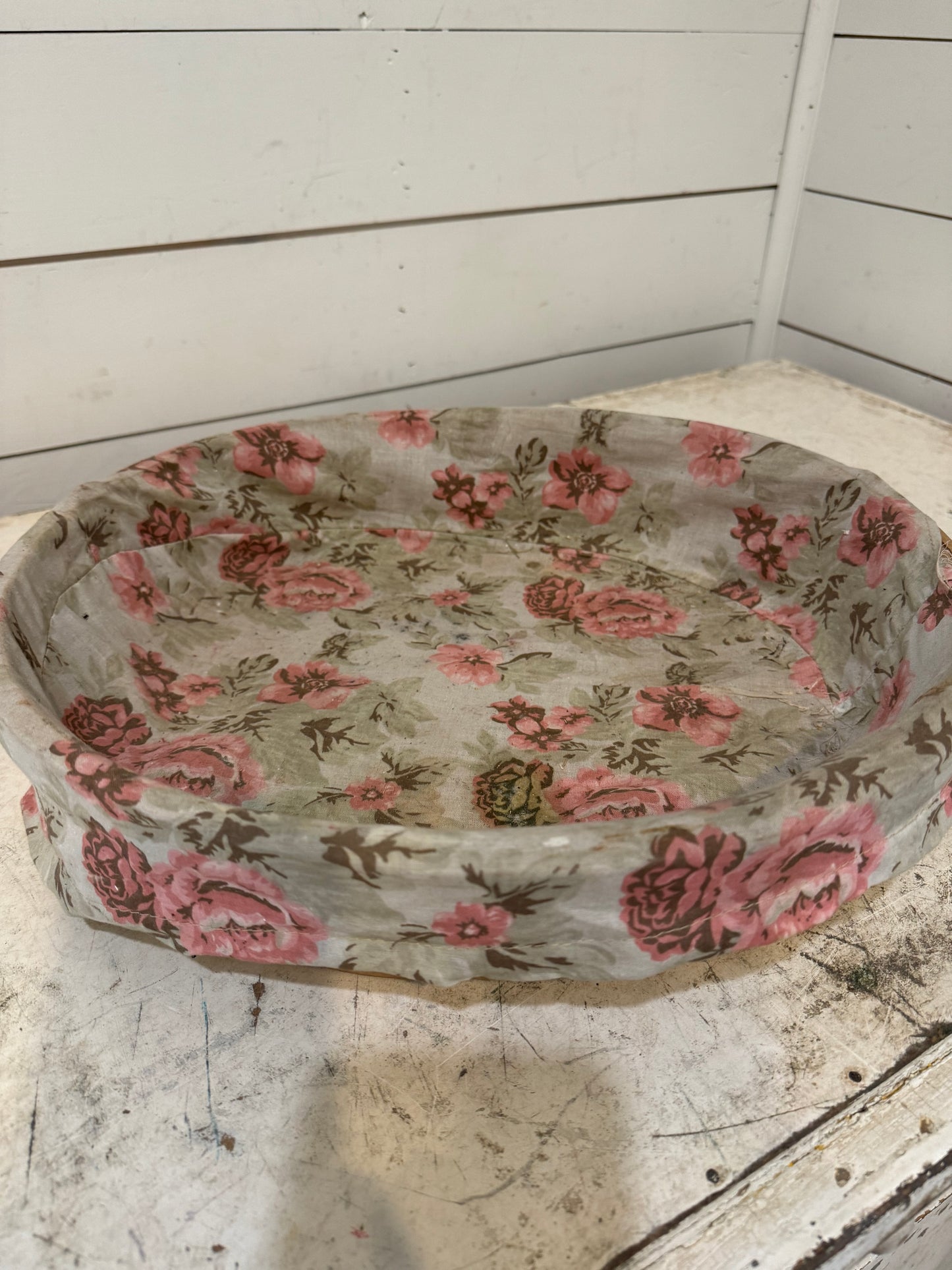 Flower Fabric Lined Basket