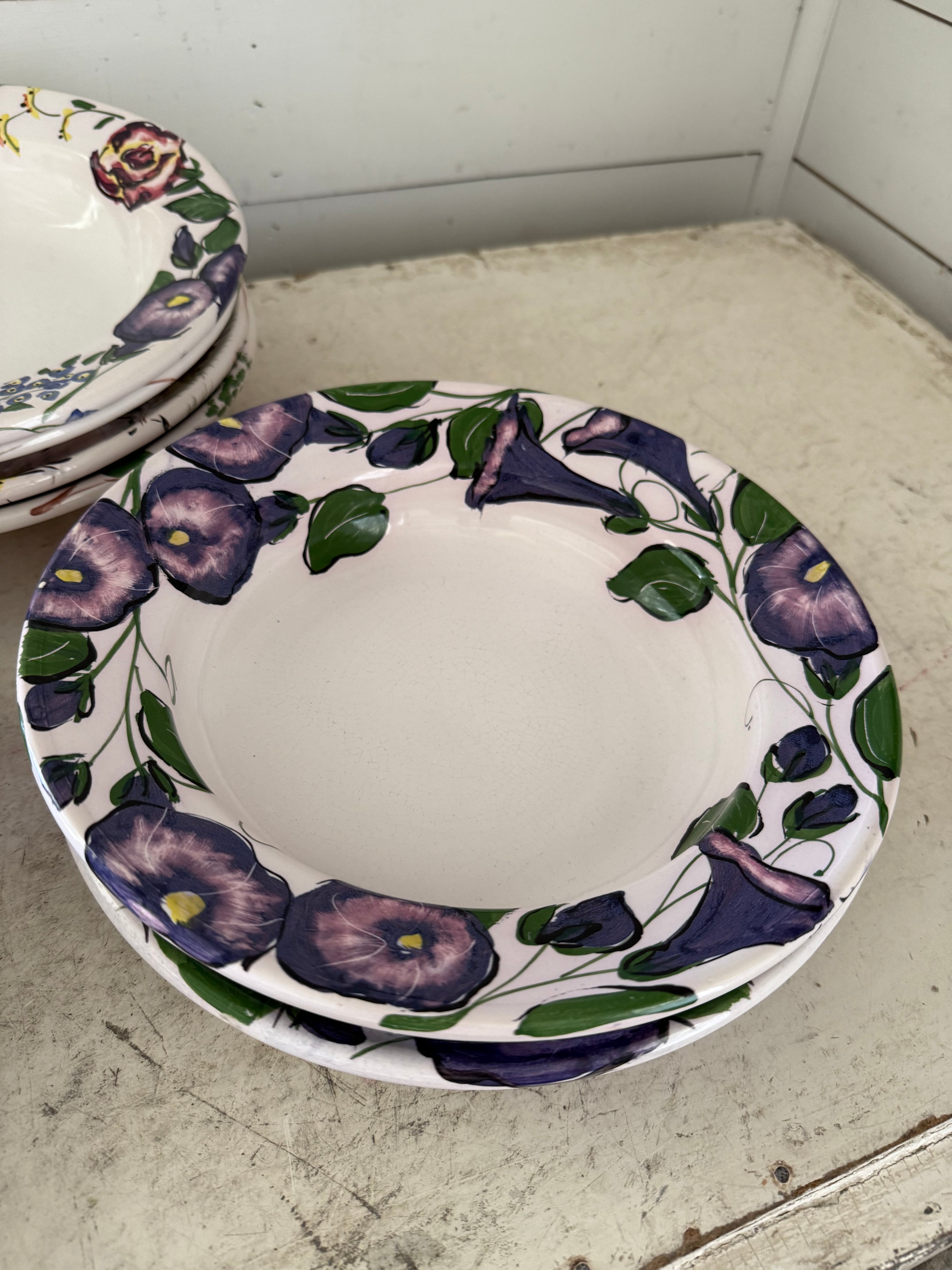 Hand Painted Studio Pottery Soup Bowl Sold individually - Signed by artist