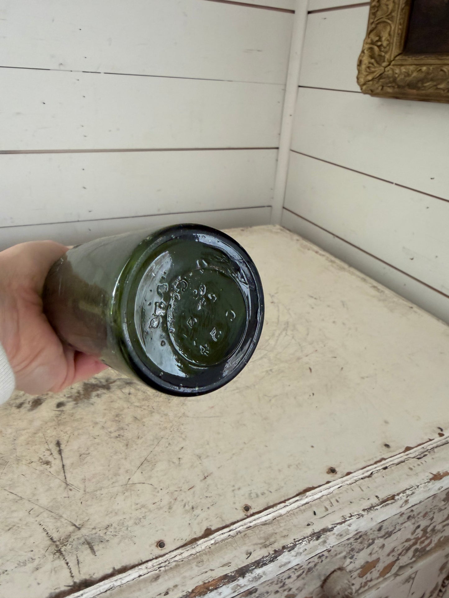 Antique Soames Wrexham Olive Green Bottle