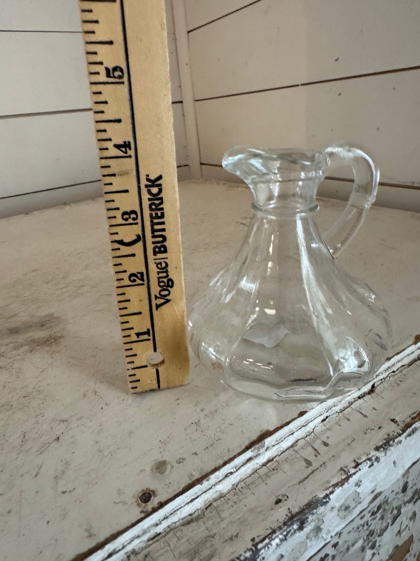 Vintage Clear Glass Cruet with no stopper