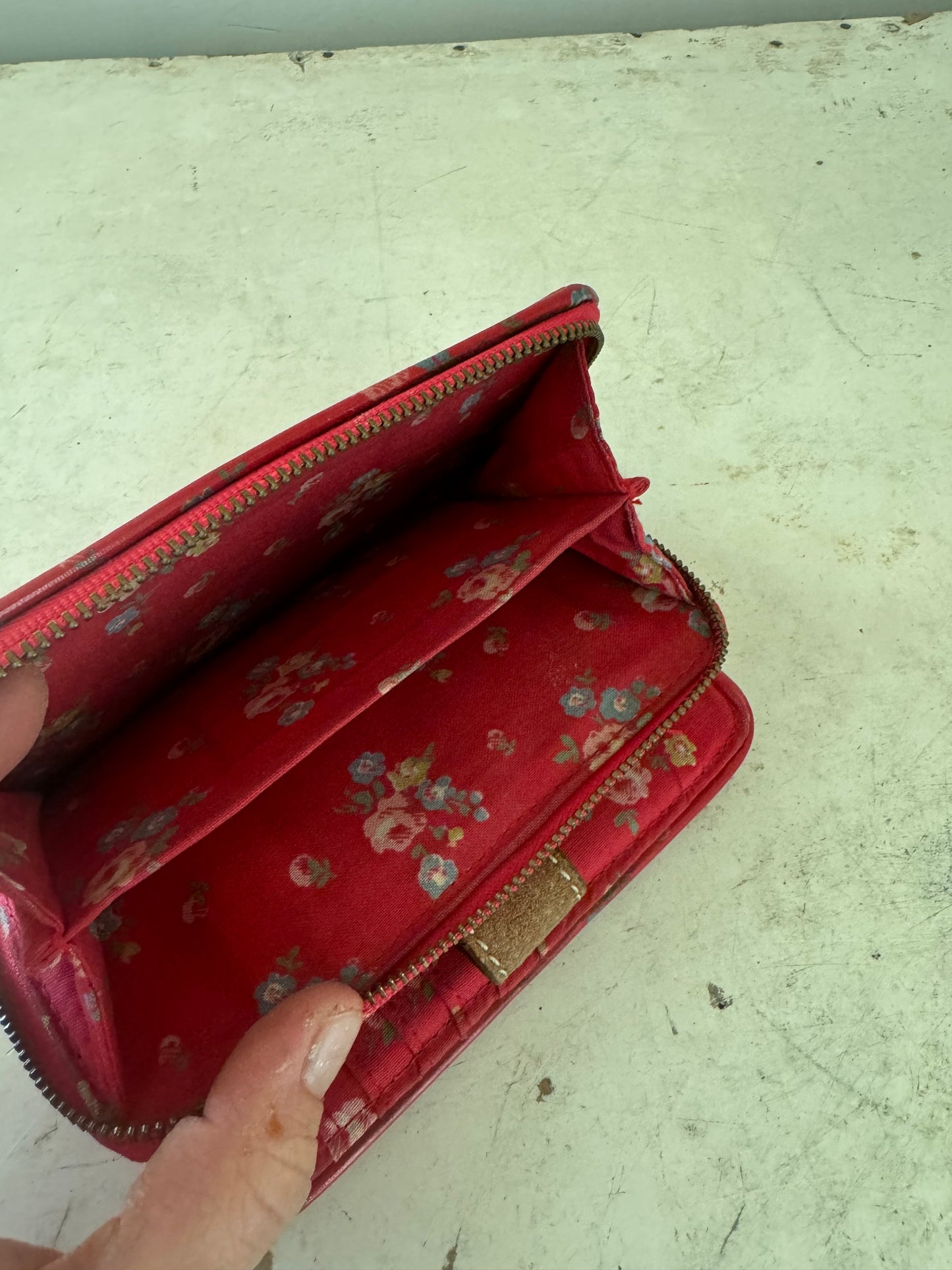 Red Floral Original Cath Kidston Wallet