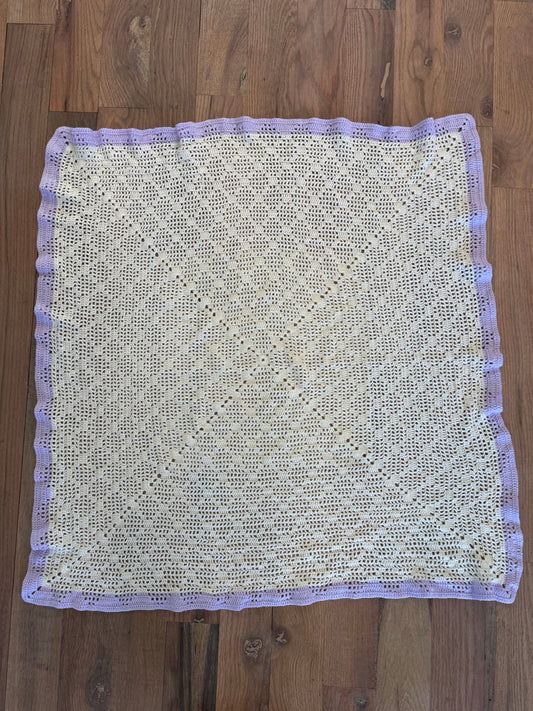 Purple and White Baby Afghan