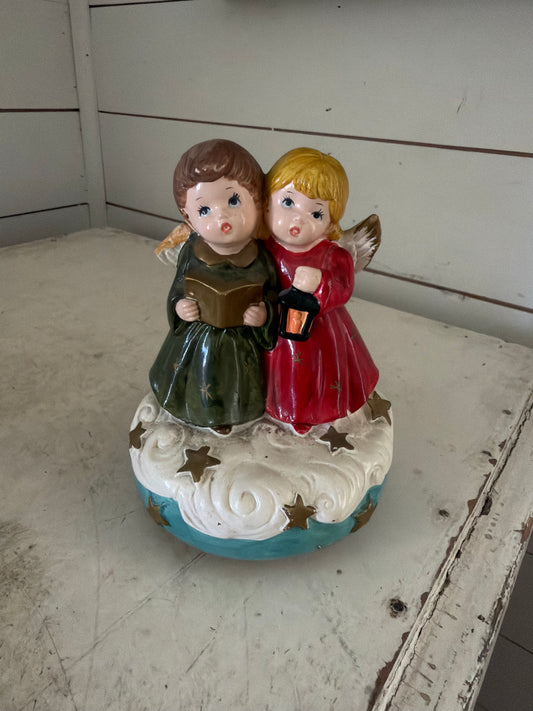 Vintage Christmas Sankyo Musical Revolving Angel Figurine
