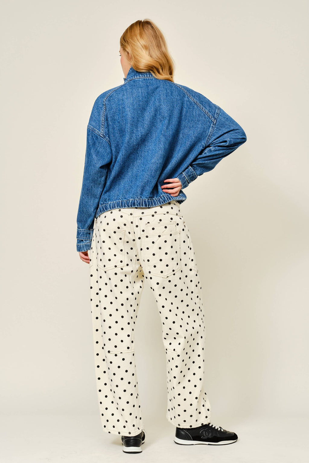 Polka Dot Barrel Jeans