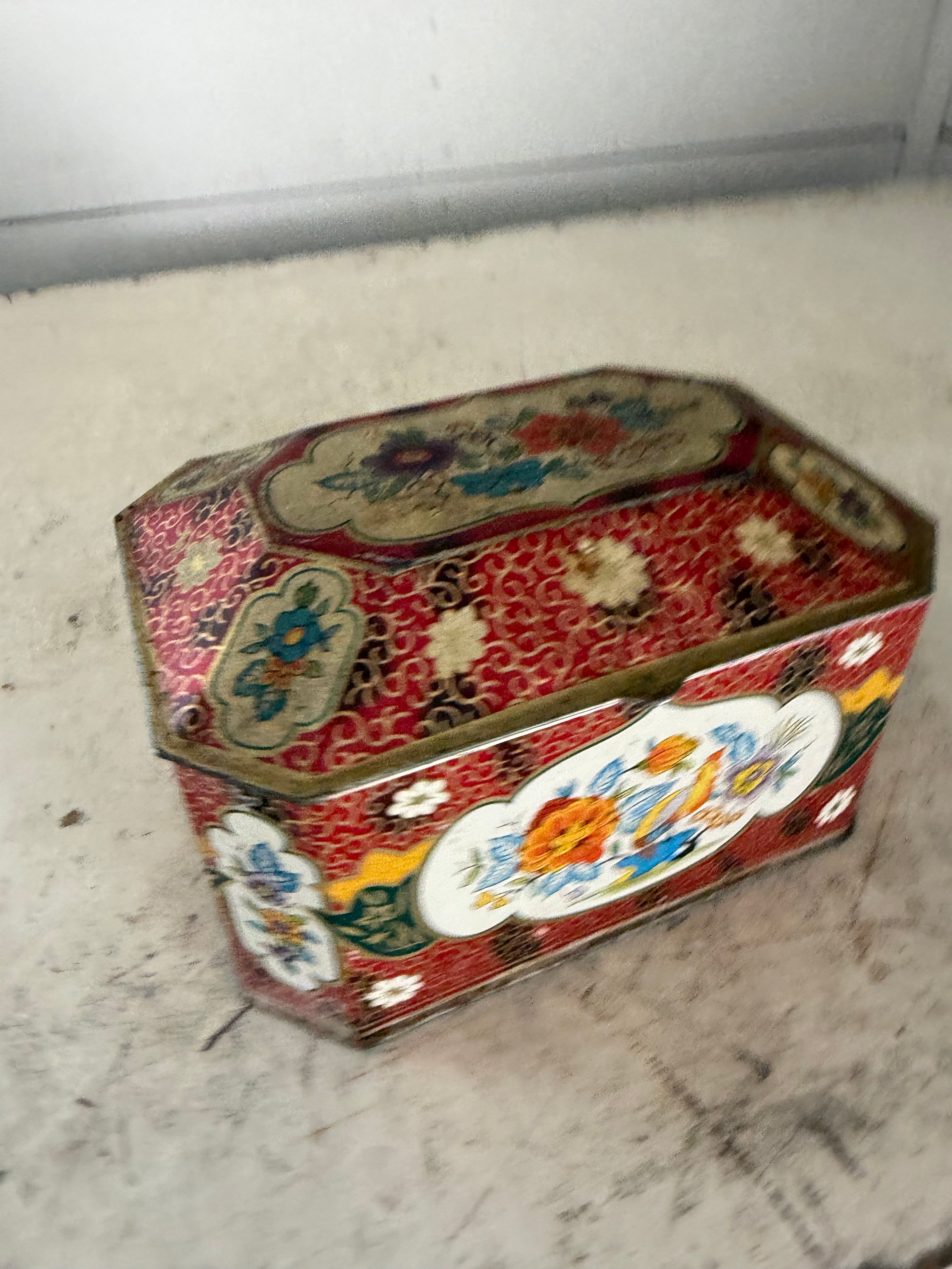 Vintage English Octagon Tin