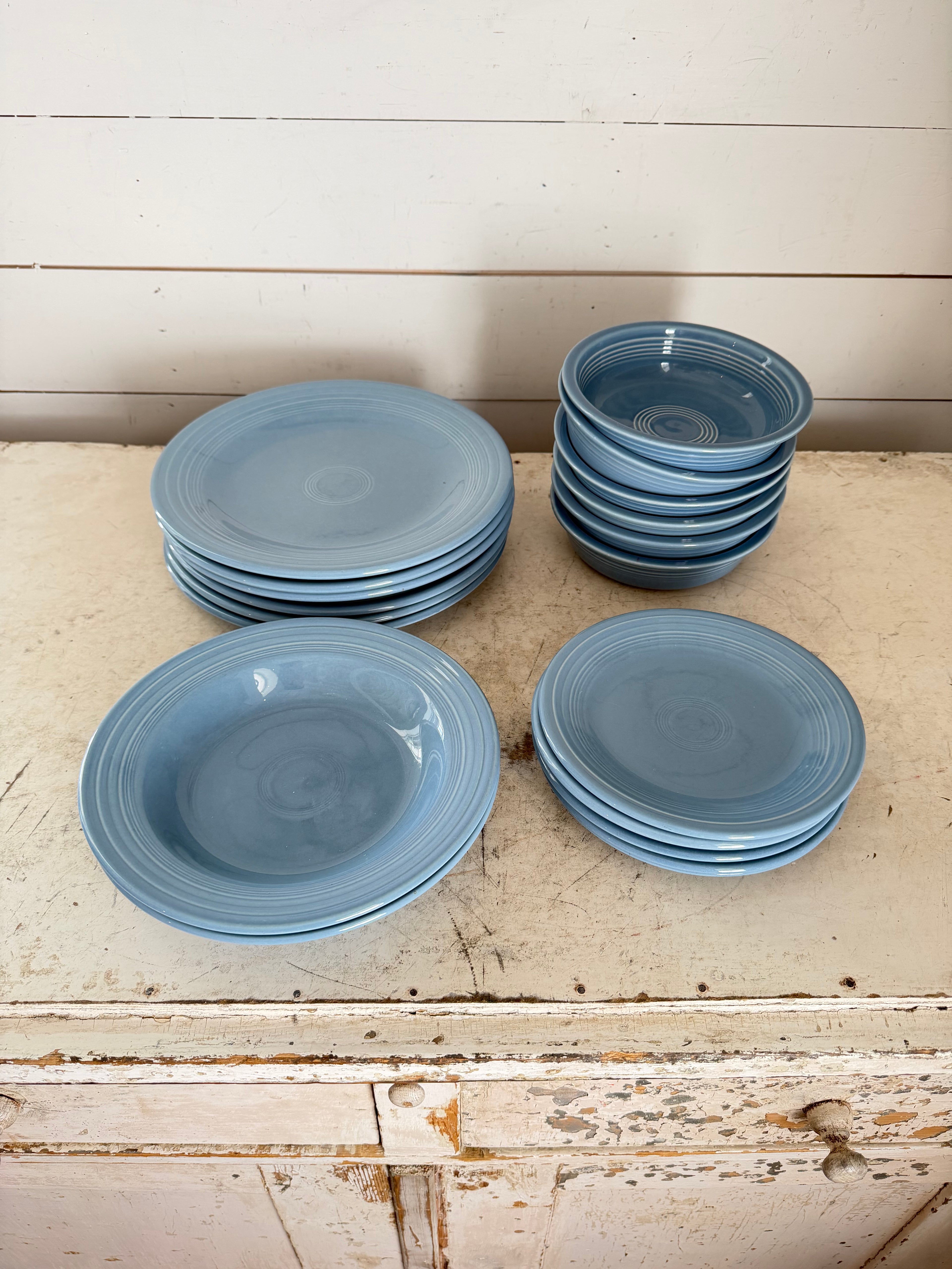 Fiestaware Dishes in Periwinkle Blue