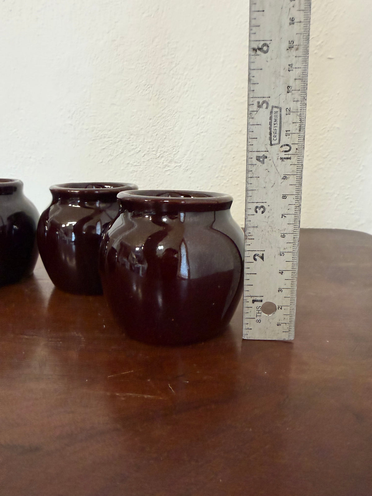 Vintage Bean Pot Crocks with Brown Glaze - Sold individually