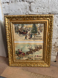 Christmas Postcard Ornate Gold Frame 8x10