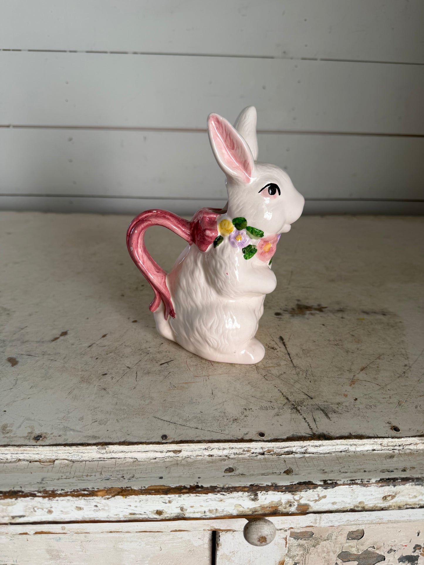 Vintage New Debco International Ceramic Spring Rabbit Cream Pitcher