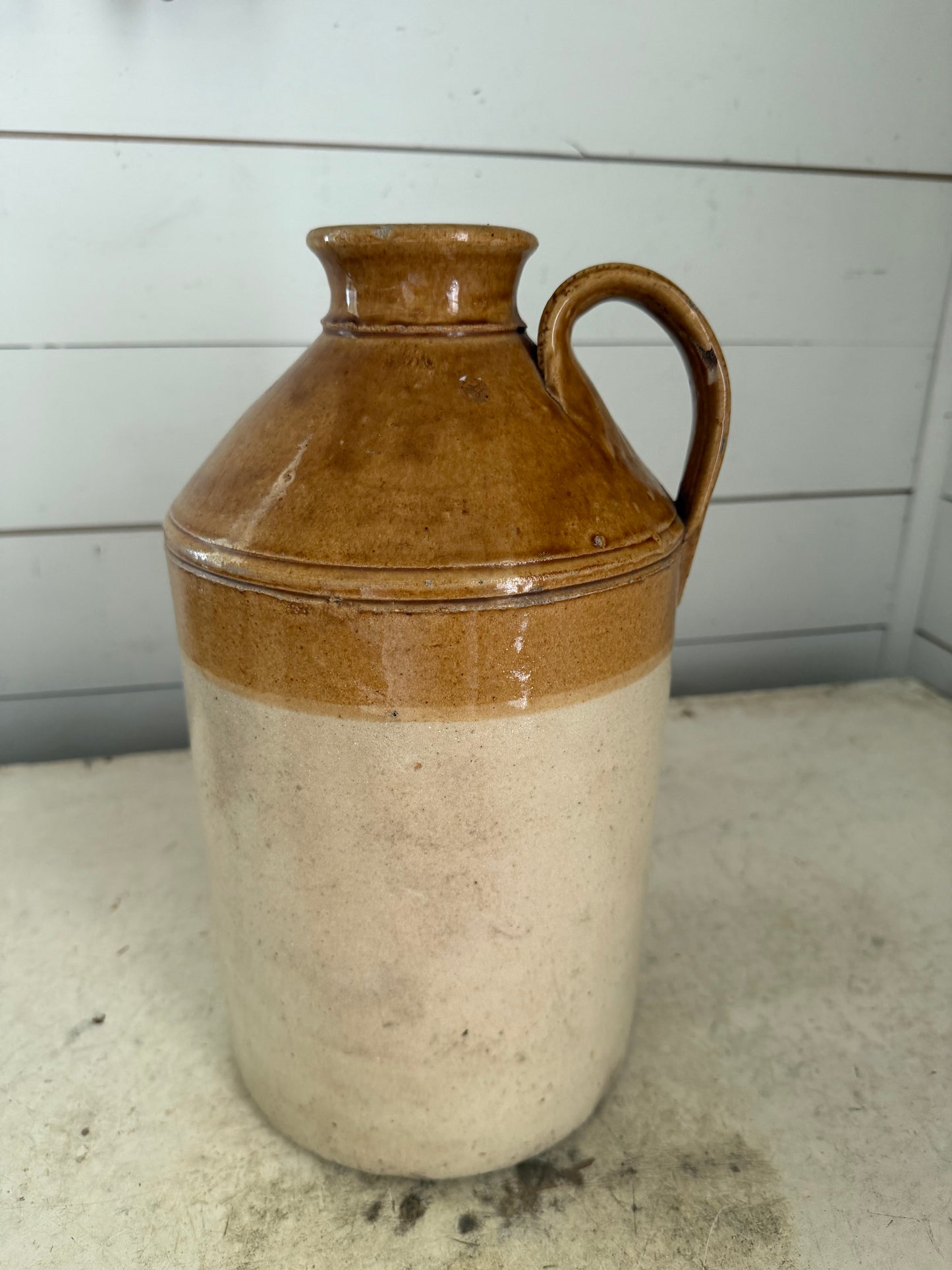 Victorian Era Salt-Glazed Stoneware Flagon