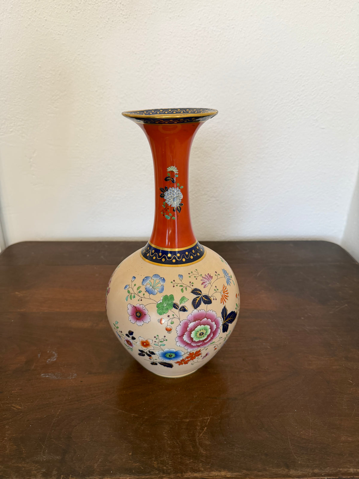 Vintage Porclain Asian Floral Vase