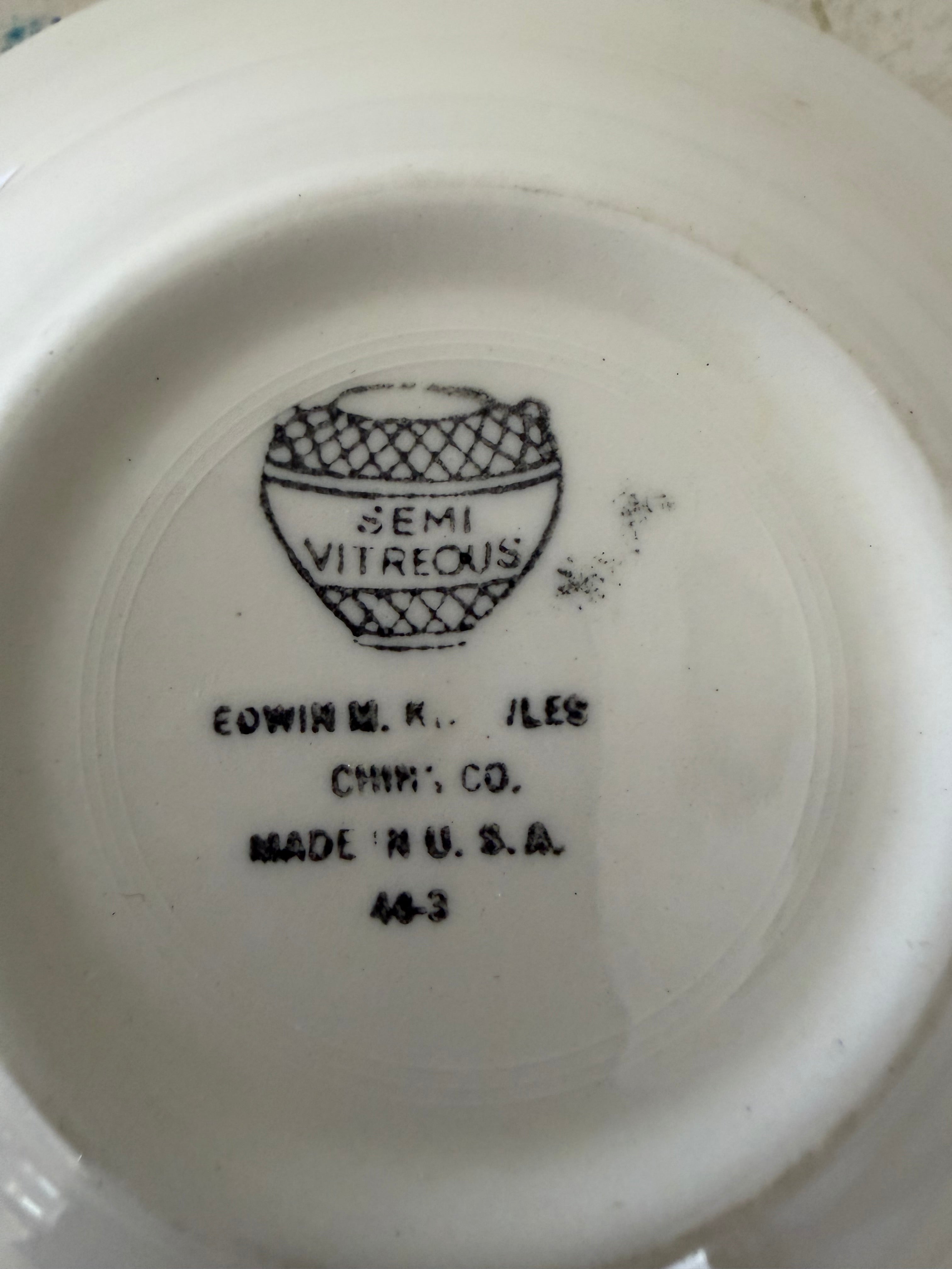 Edwin Knowles fruit bowl features a delicate fluted rim flea bite chips as is they are on back