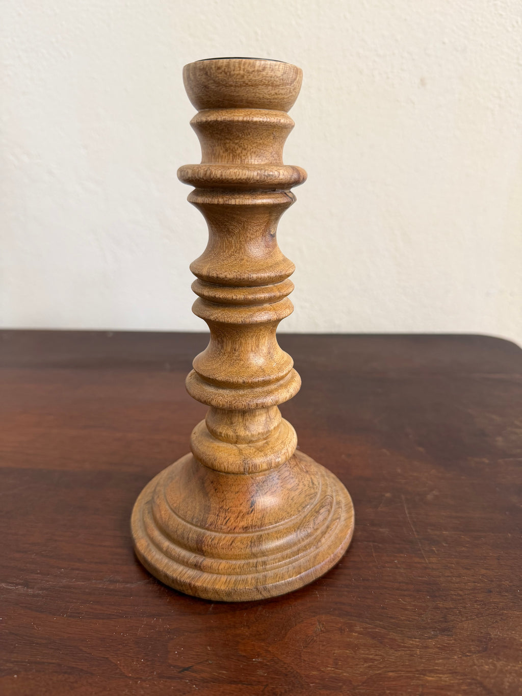 Turned Wood Taper Candlestick