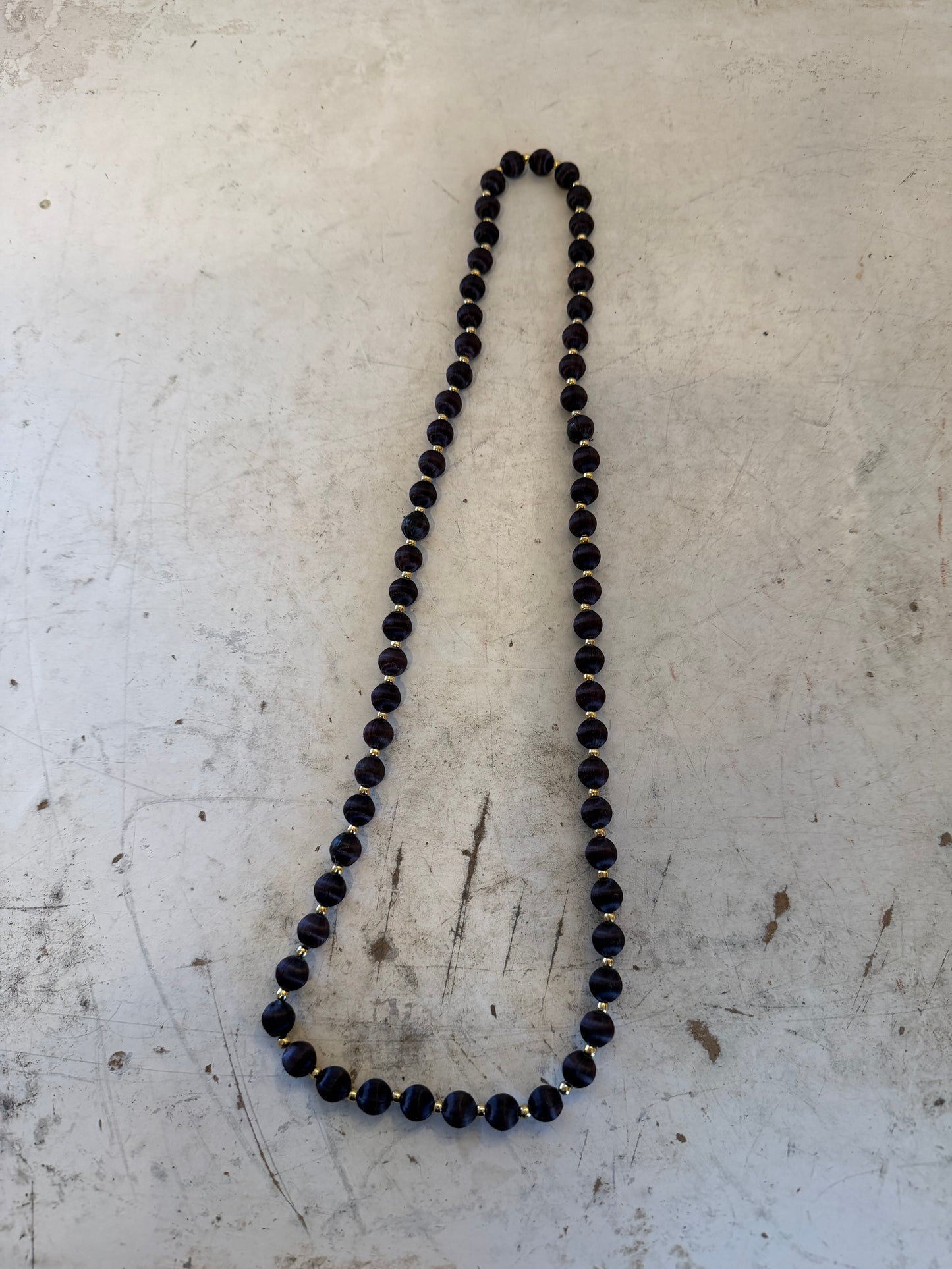 Purple threaded Beaded necklace