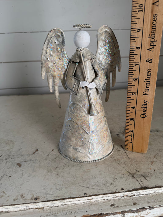 Tin Angel Tree Topper - Wings Down