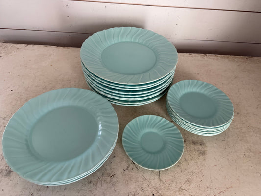 Franciscan Coronado Swirl dinnerware in the Aqua Matte color - sold individually