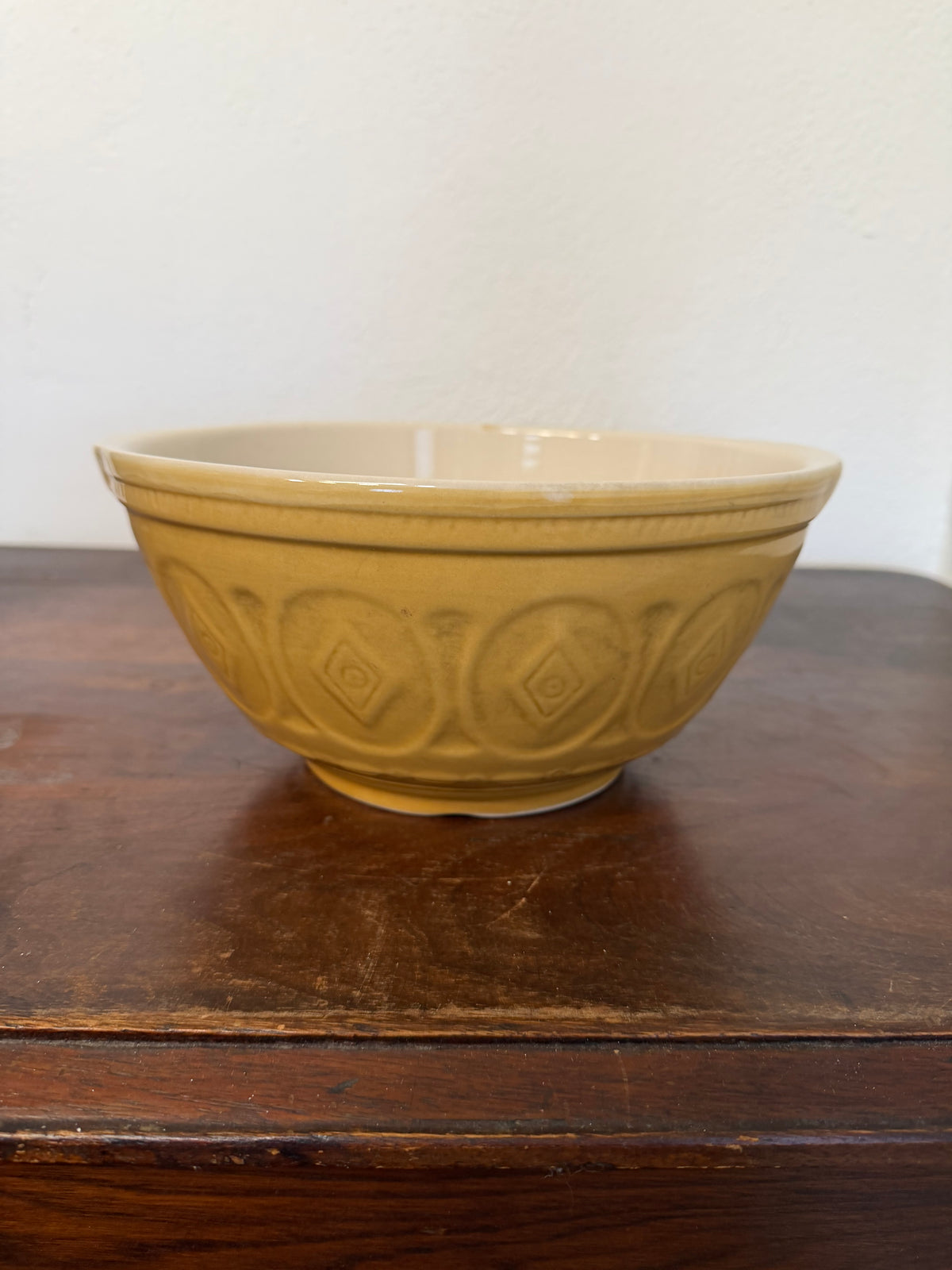 Vintage T.G. Green Gripstand Ceramic 9" Mixing Bowl English Yelloware Serving Bowl