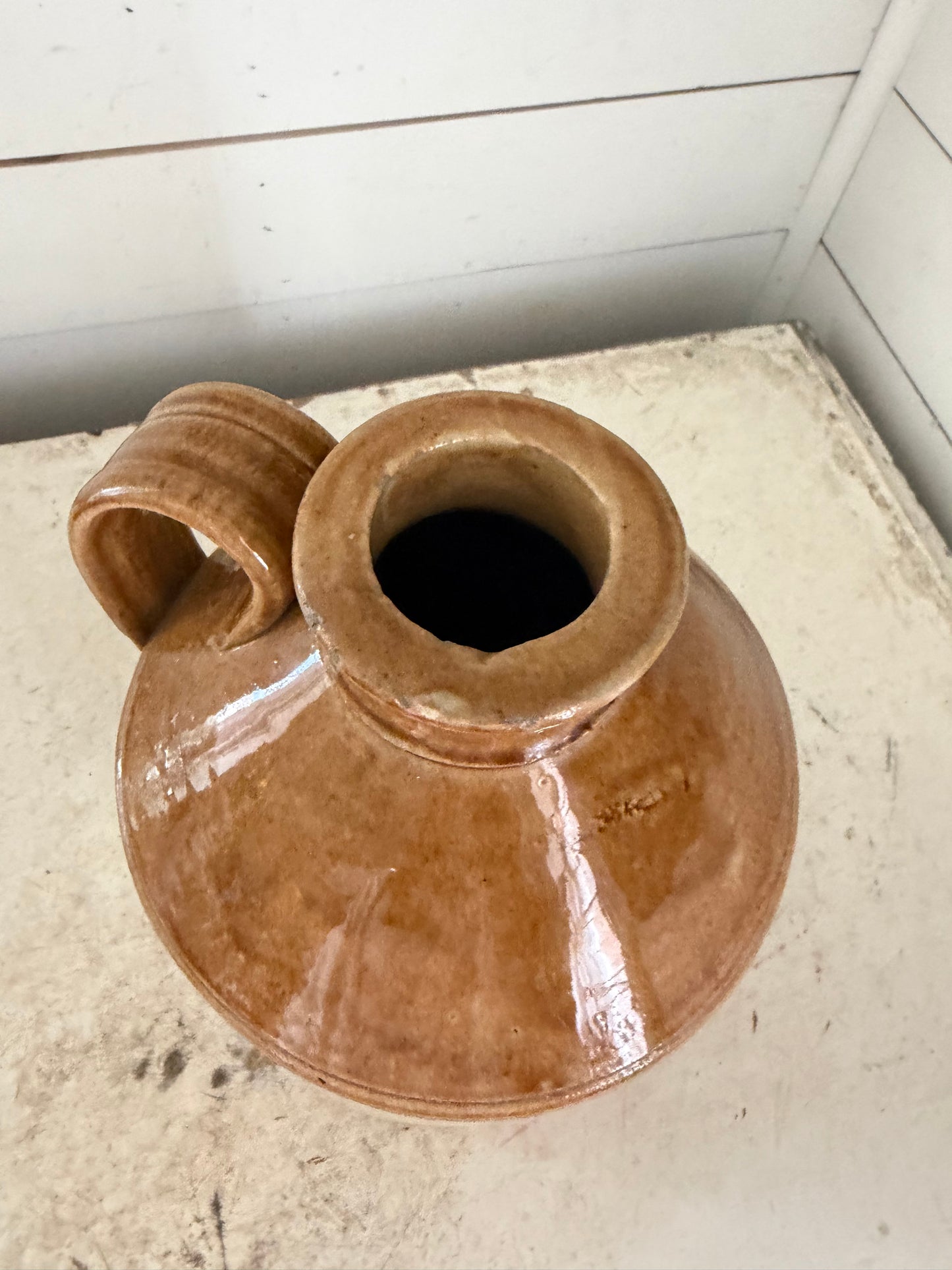 Victorian Era Salt-Glazed Stoneware Flagon