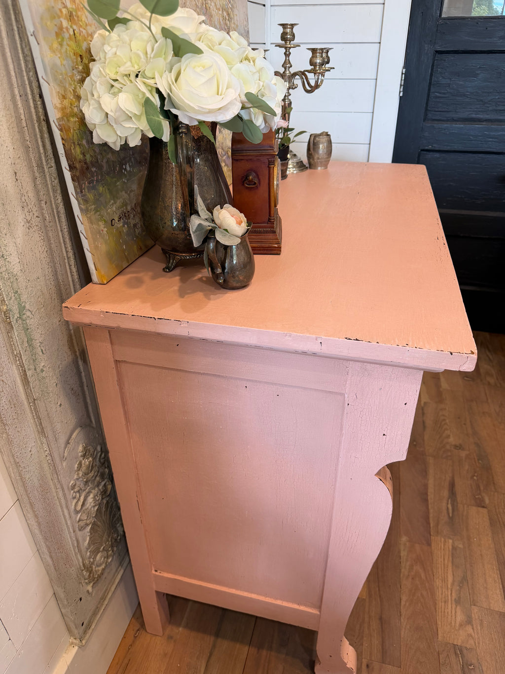 Antique Empire Style Dresser Buffet Chippy Pink