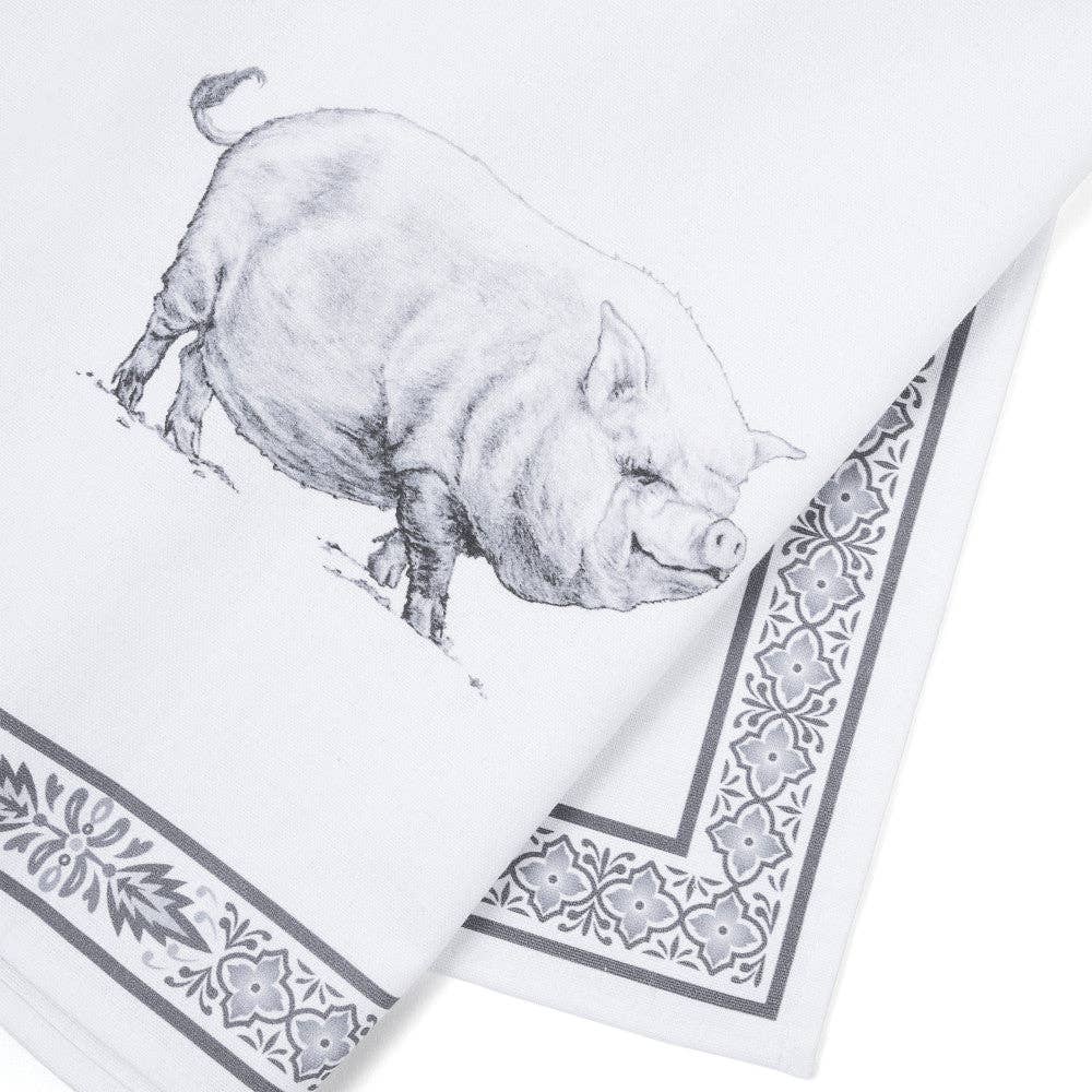 Black & White Emily Tea Towel On Hanger
