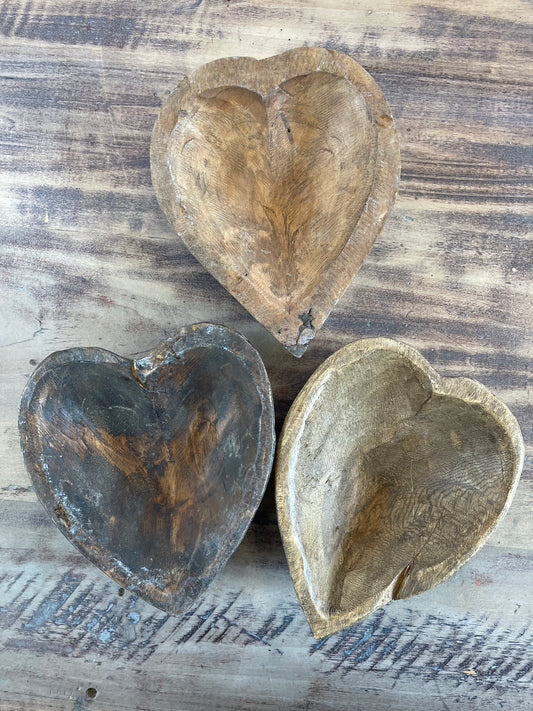 Mini Heart Wood Bowl-6-7” Waxed
