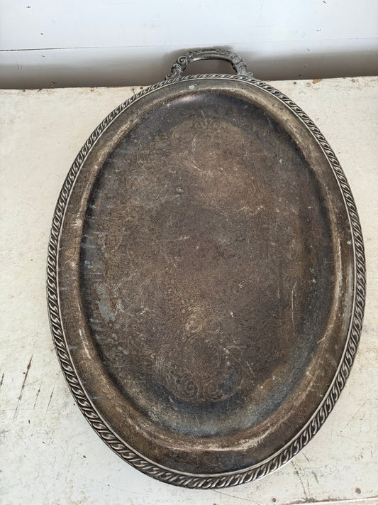 Silver Tray - one handle