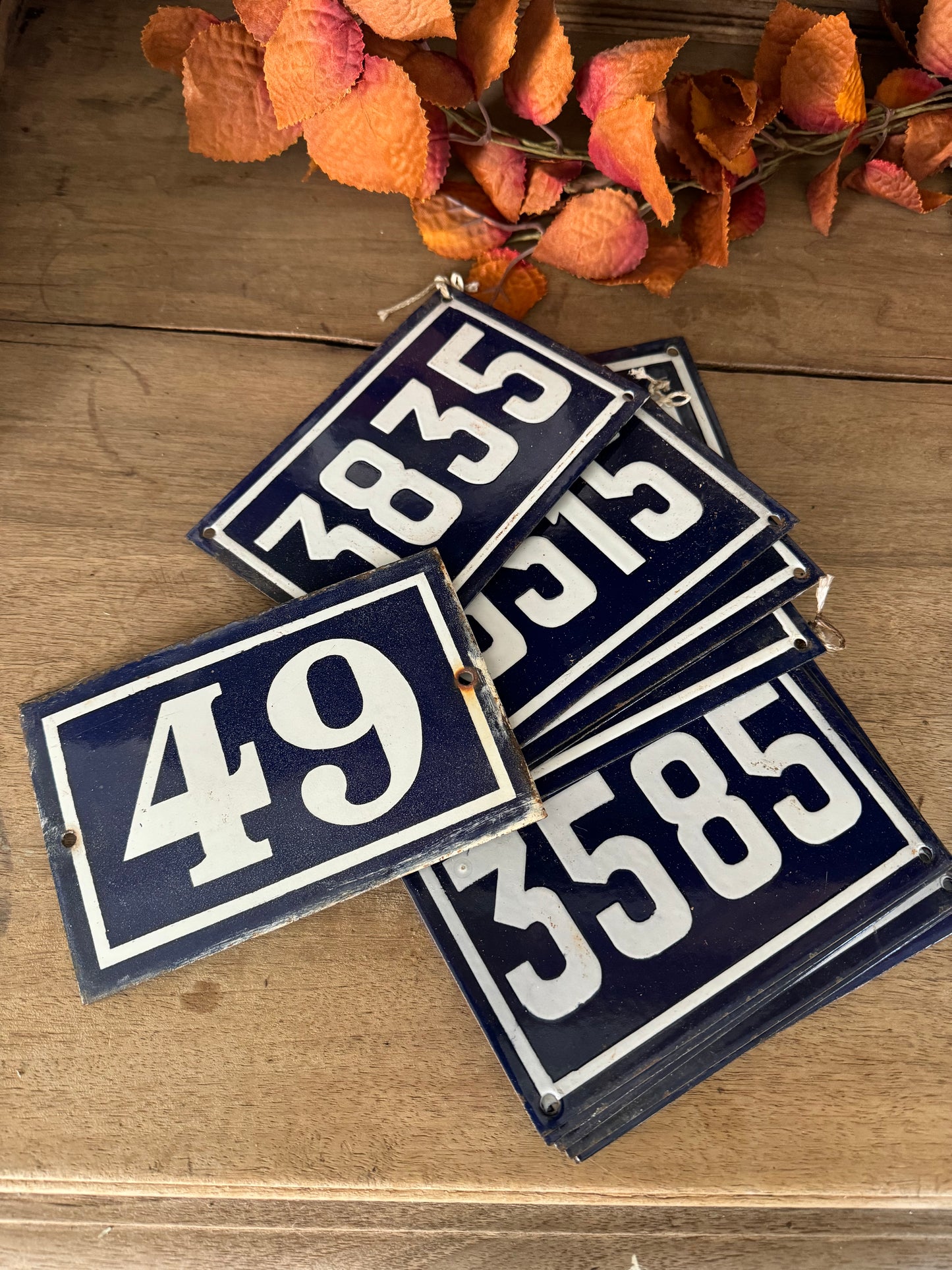 Vintage French Enamel Numbers Sold Individually