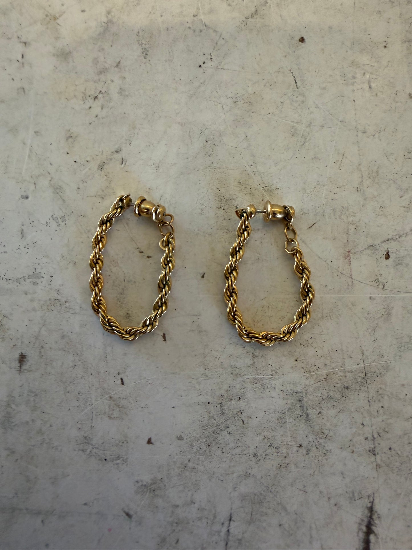 Napier Gold toned Rope Chain Earrings