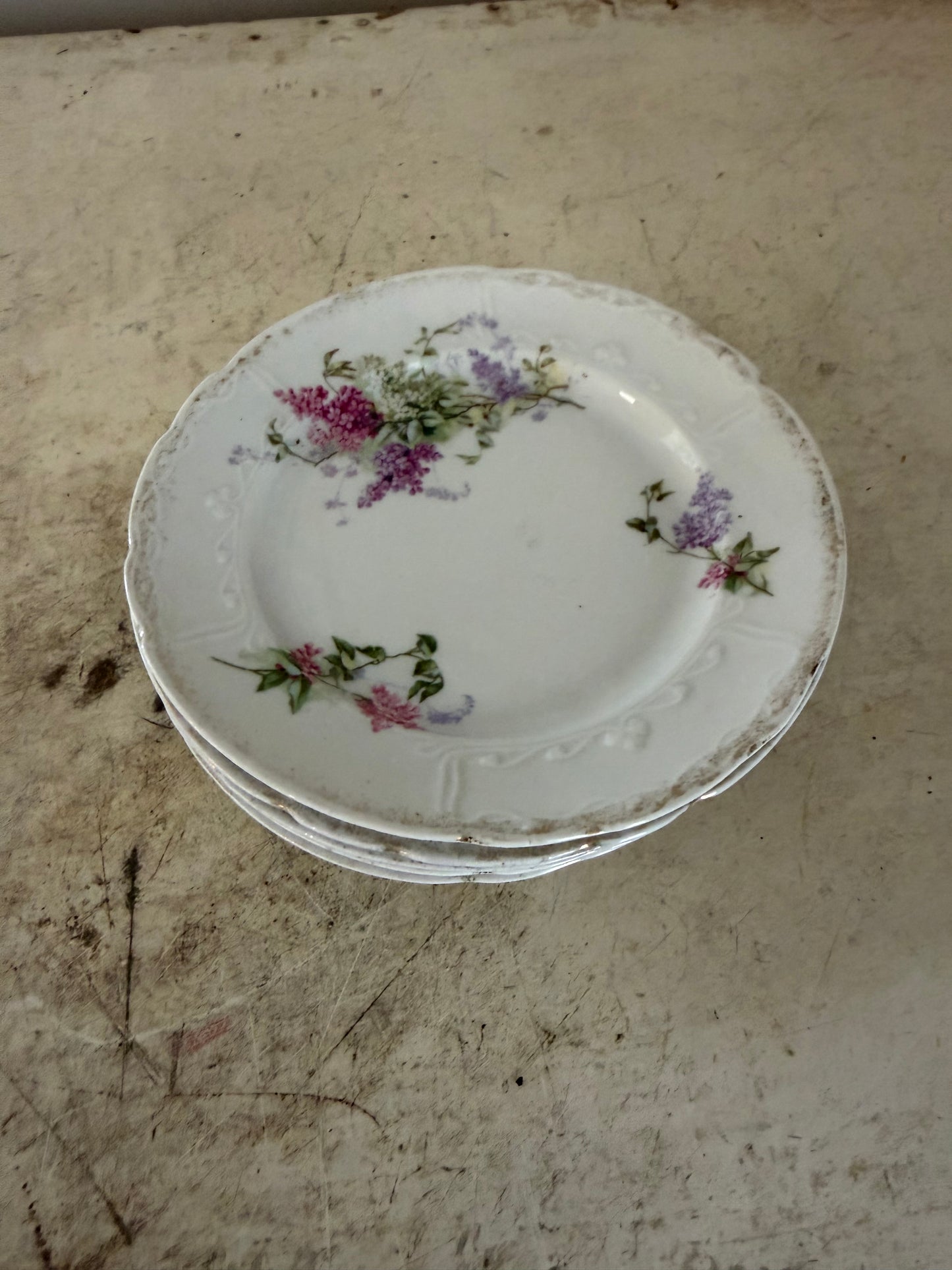K P M Collectible Vintage Round Plate Germany Flowers - sold individually