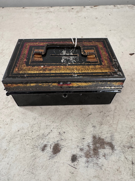 Antique metal Cash box with key