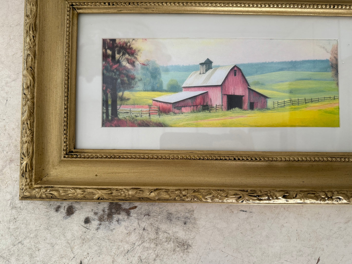 Gold Framed Barn Print