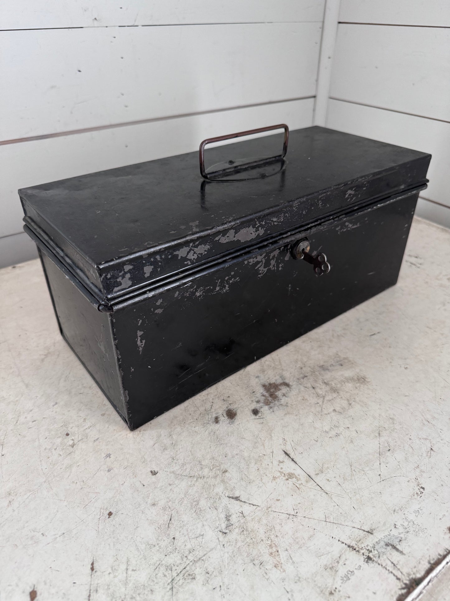 Antique Strong Box With Functioning Lock and Key