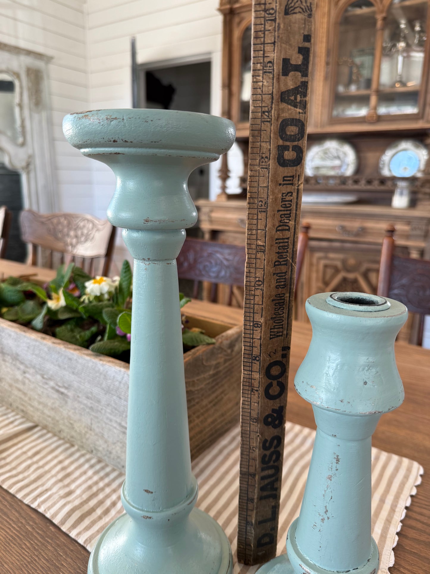 Wooden Candlesticks hand painted