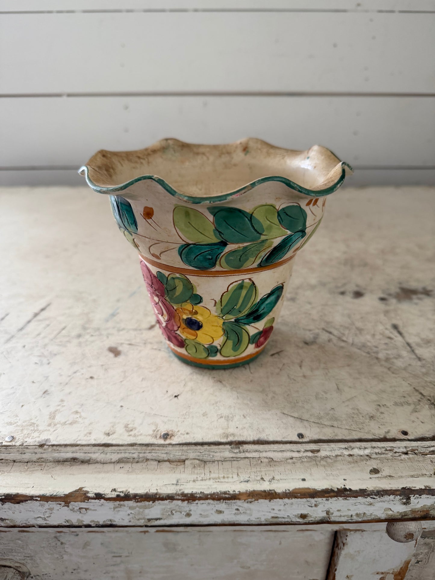Italian hand painted pot