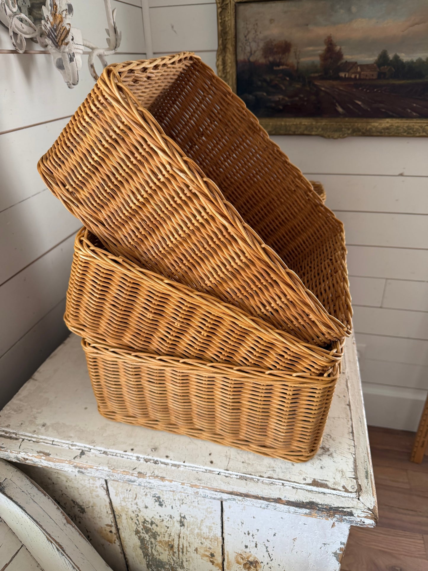 Woven Ratan Storage Baskets - Sold Individually