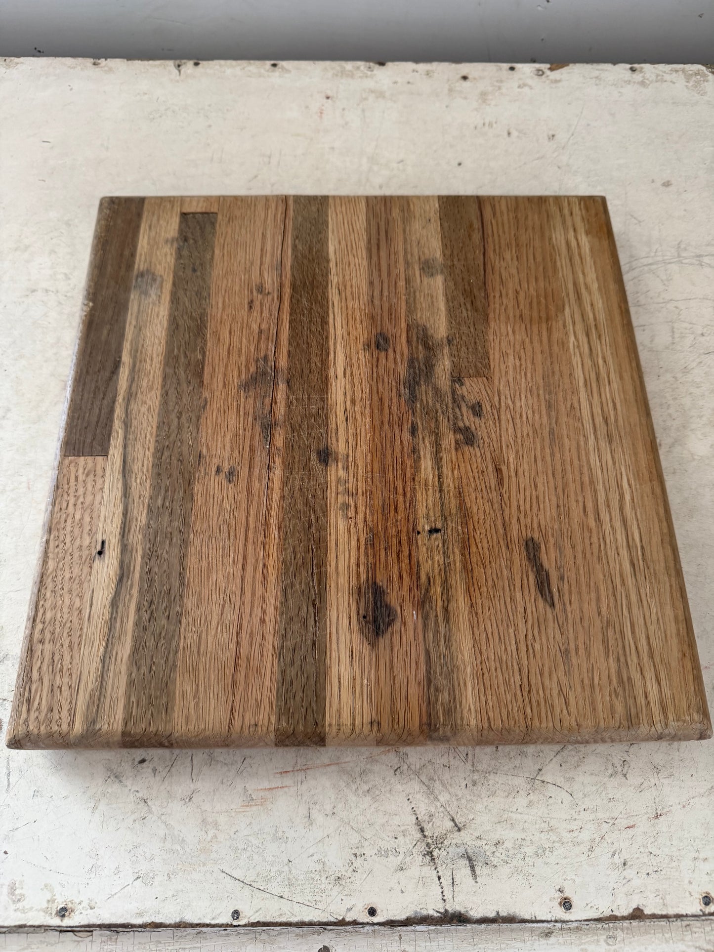 Handmade reversible wood cutting board 12”