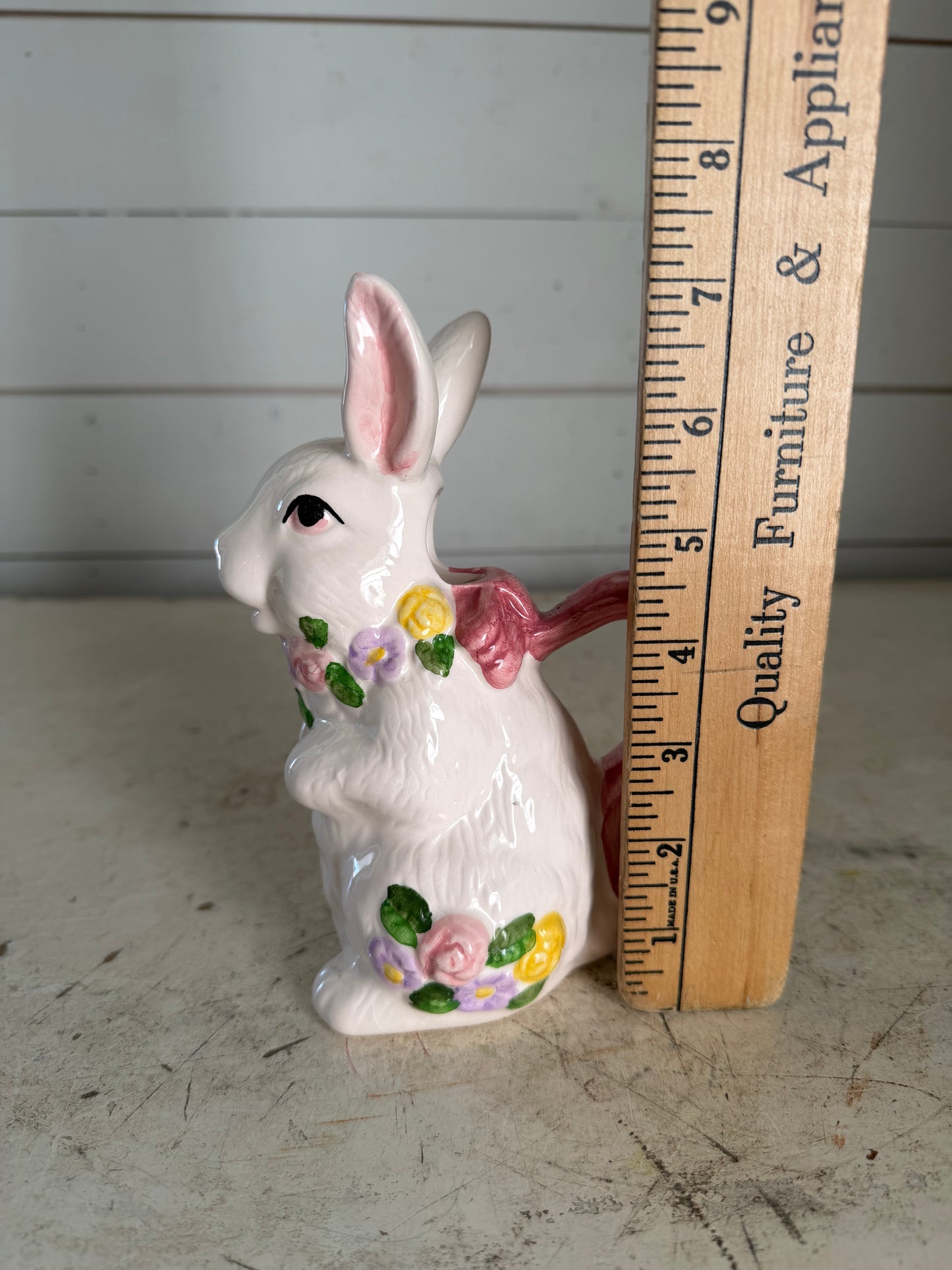 Vintage New Debco International Ceramic Spring Rabbit Cream Pitcher
