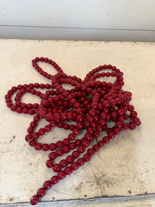 Red Wood Bead Cranberry Garland 8’