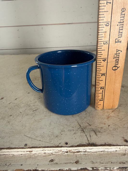 4” Blue Enamel Mug - Has a chip