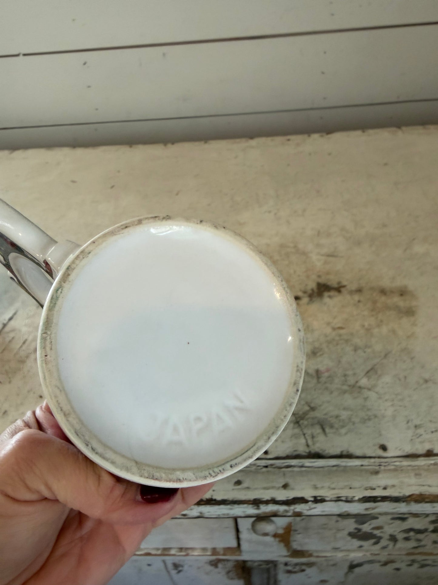 Christmas mug with teddy bear and Christmas tree shaped handle