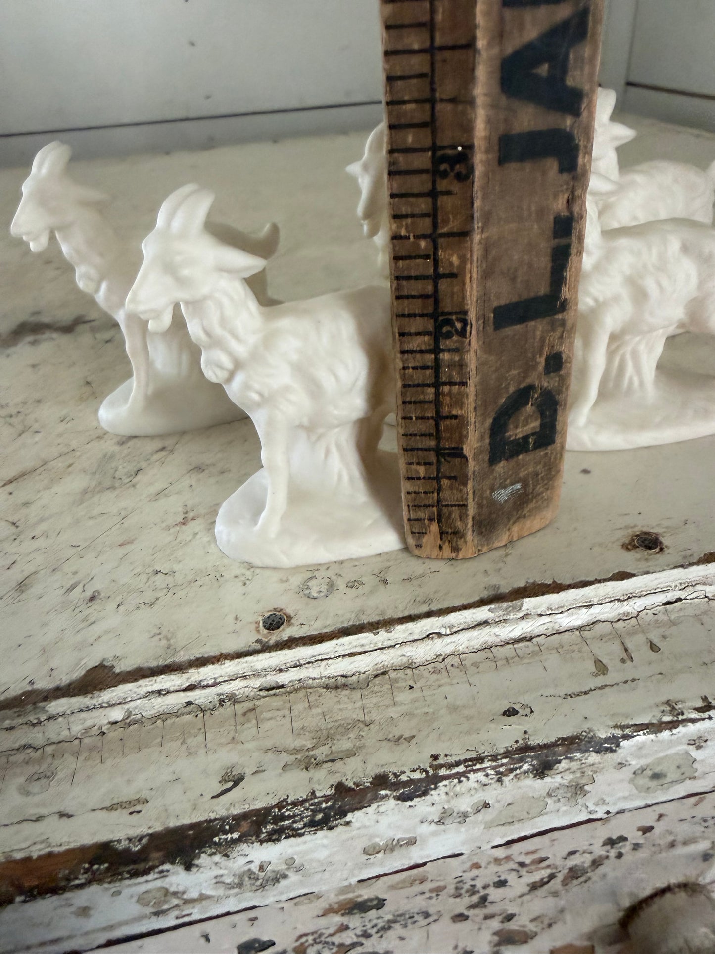 Vintage Atlantic Mold Unpainted Bisque Ceramic Nativity Figurine Goat sold individually