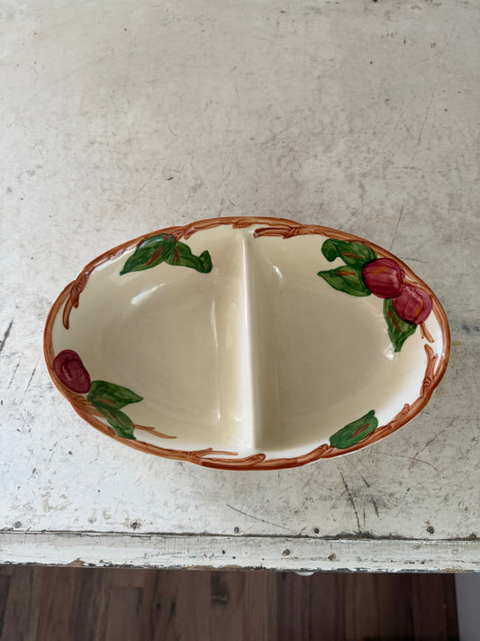 Vintage Franciscan Apple divided oval vegetable bowl