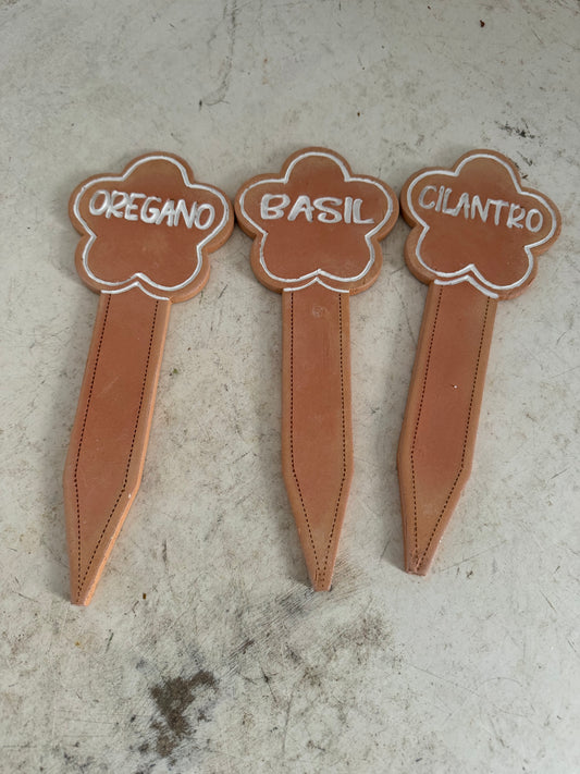 Terracotta herb marker set